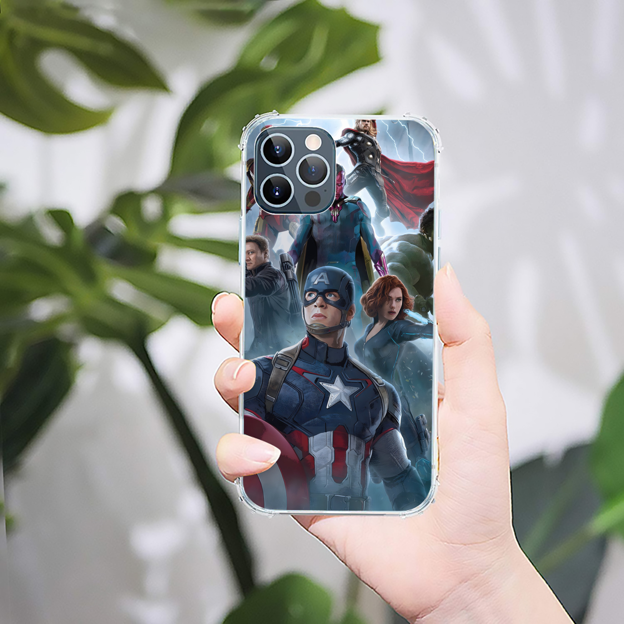 （画像用） アベンジャーズ The Avengers 【iPhone 12シリーズ対応】透明スマホケース（クリアソフトケース）
